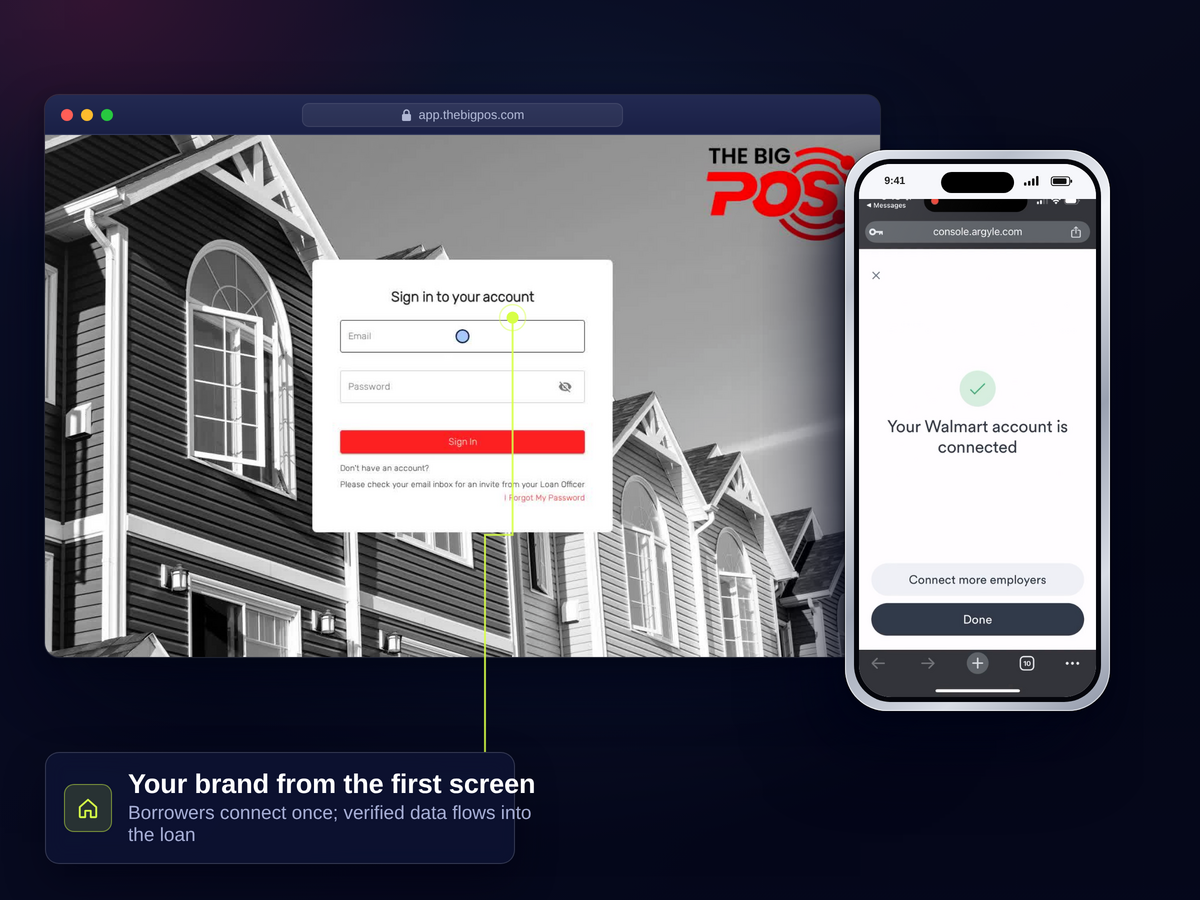 Borrower e-signing on a tablet at home